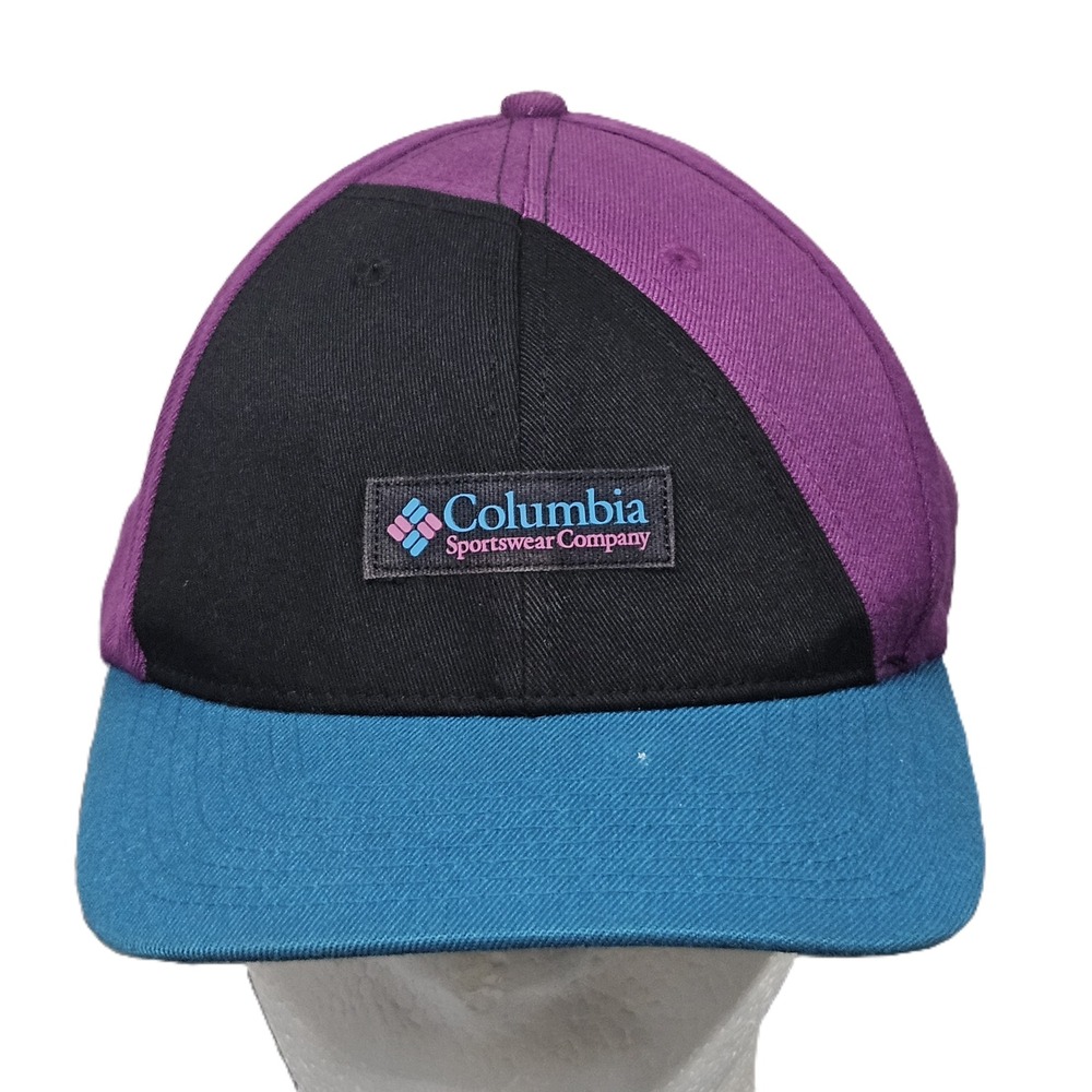 Columbia Sportswear 110 Snapback Hat Teal Purple Black Retro‎ Colorblock Outdoor